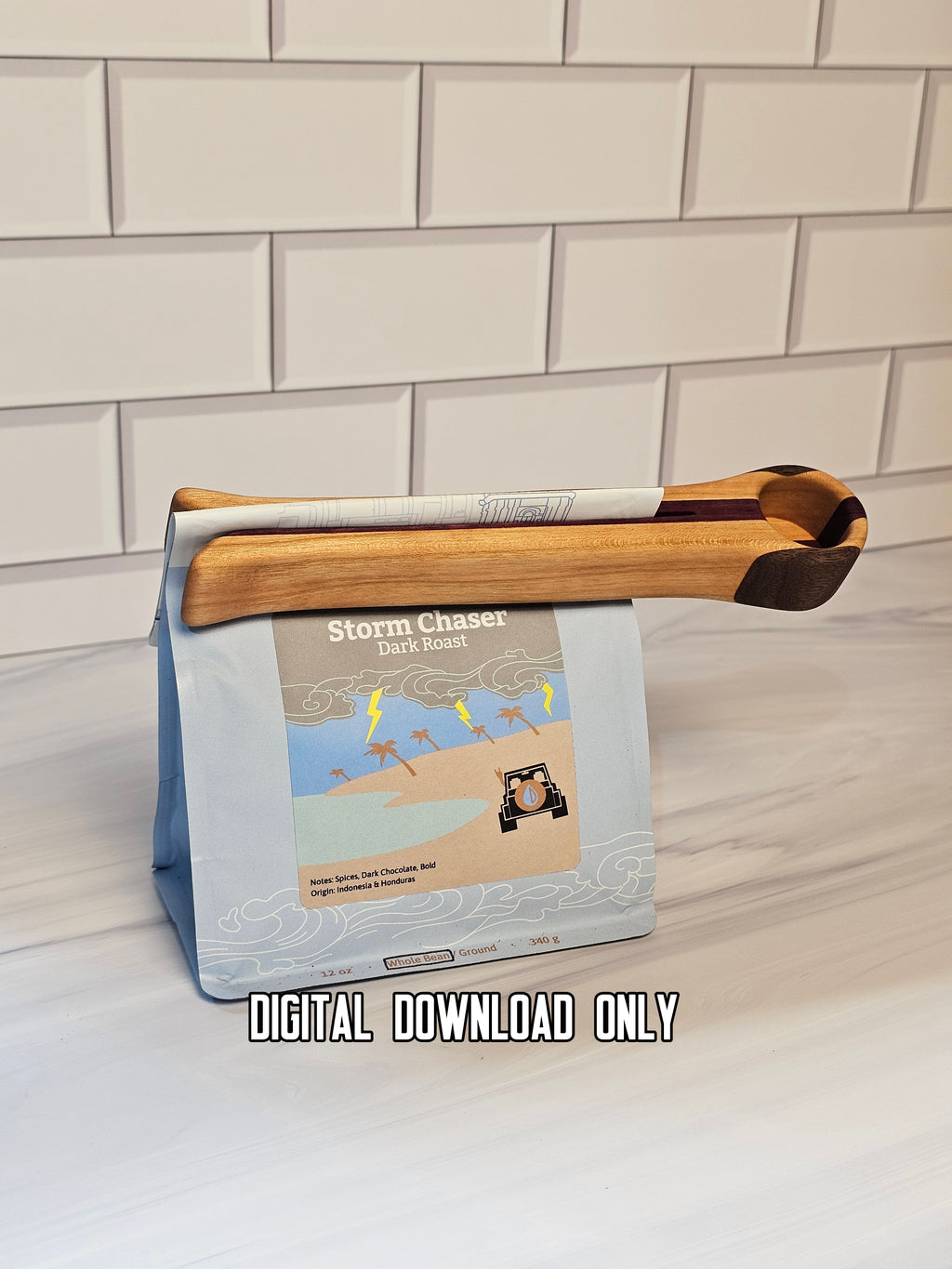 Simple Wooden Coffee Scoop & Bag Clip Template | Printable PDF Woodworking Plans