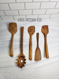 Wooden Kitchen Utensil Template Bundle – 5 Printable Designs PDF