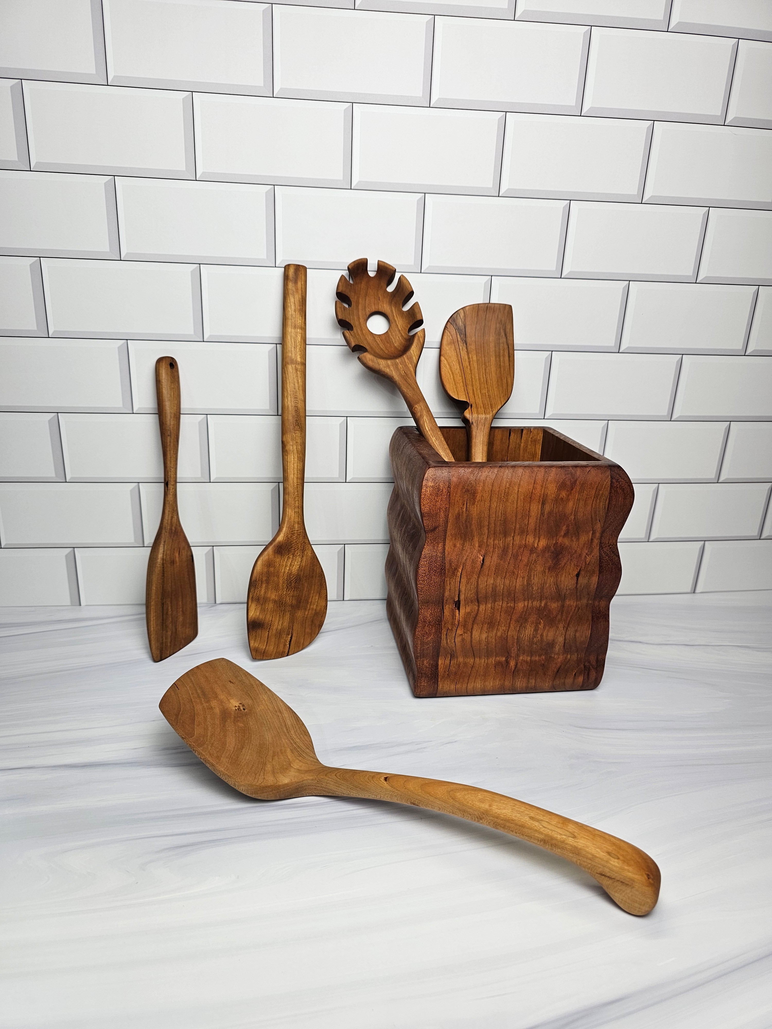 Wooden Kitchen Utensil Template Bundle – 5 Printable Designs PDF
