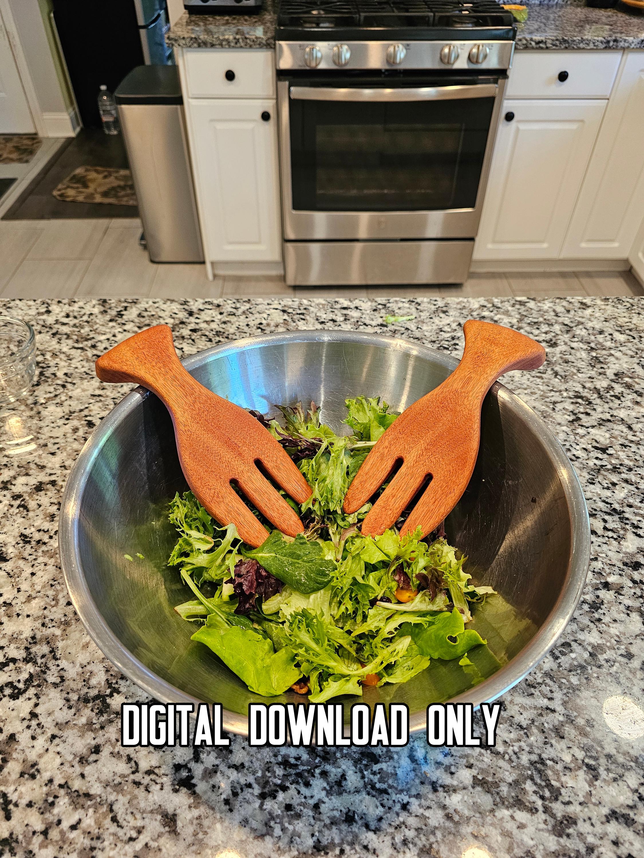 Wooden Salad Tosser Template – DIY Woodworking Plan PDF