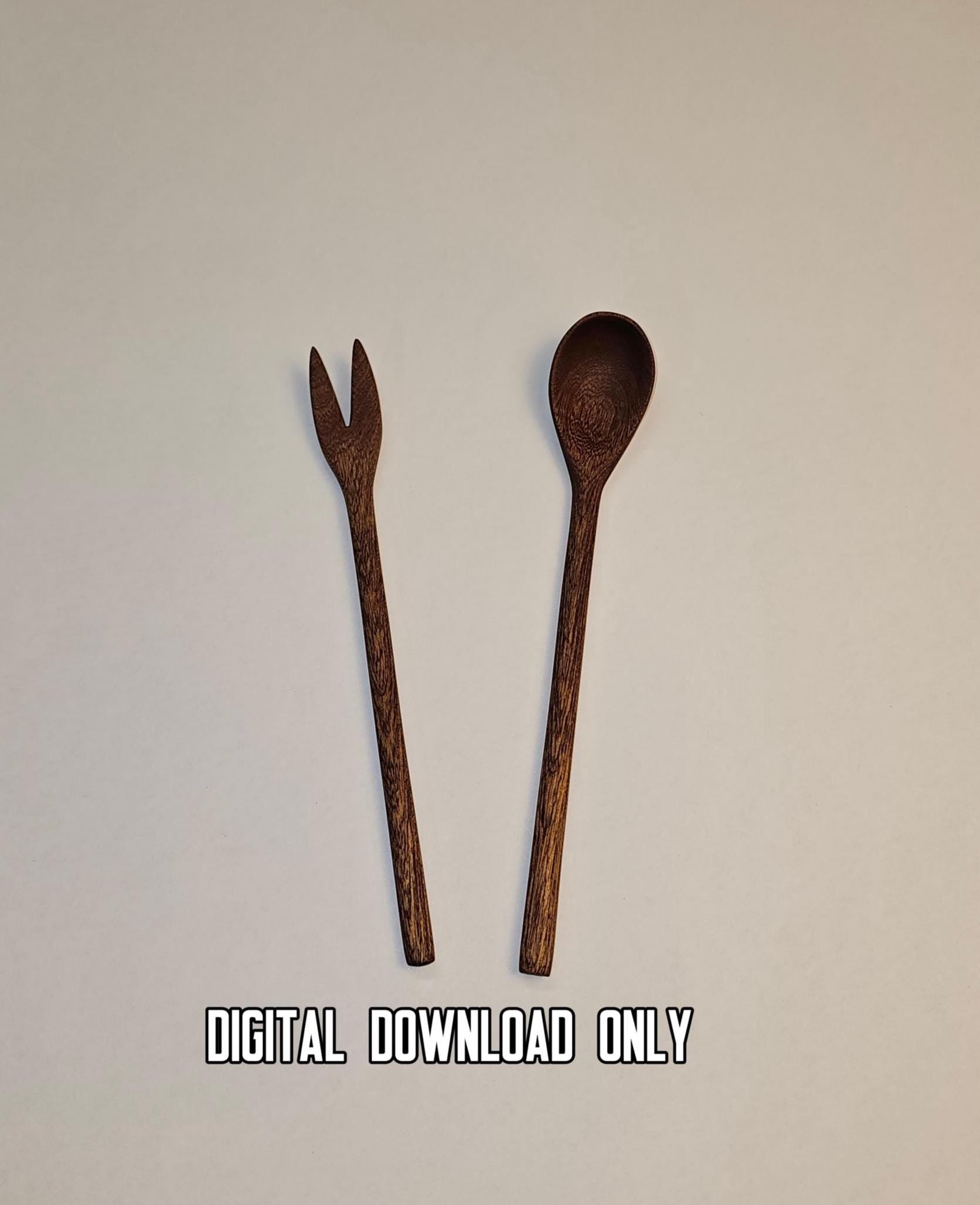 Mini Wooden Spoon & Fork Template Set – DIY Woodworking Plans PDF